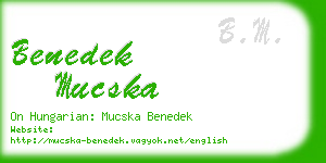 benedek mucska business card